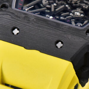 RM035-02 42mm Black Forged Carbon T+F Skeleton Dial Red Crown Yellow Rubber Strap RMUL2 - Image 2
