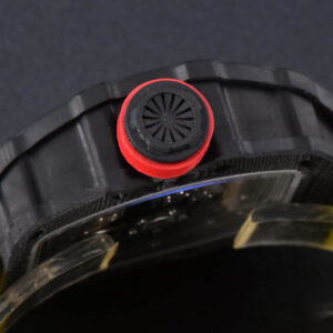 RM035-02 42mm Black Forged Carbon T+F Skeleton Dial Red Crown Yellow Rubber Strap RMUL2 - Image 6