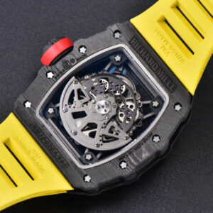 RM035-02 42mm Black Forged Carbon T+F Skeleton Dial Red Crown Yellow Rubber Strap RMUL2 - Image 18