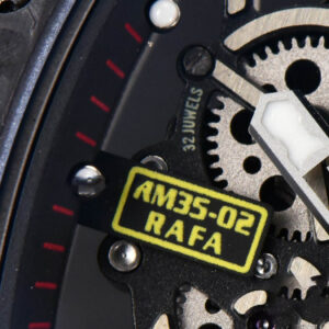 RM035-02 42mm Black Forged Carbon T+F Skeleton Dial Red Crown White Rubber Strap RMUL2 - Image 6