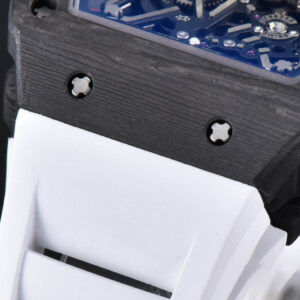 RM035-02 42mm Black Forged Carbon T+F Skeleton Dial Red Crown White Rubber Strap RMUL2 - Image 10
