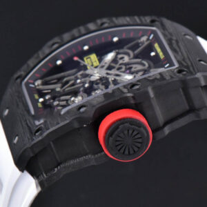 RM035-02 42mm Black Forged Carbon T+F Skeleton Dial Red Crown White Rubber Strap RMUL2 - Image 11