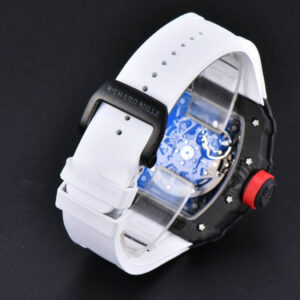 RM035-02 42mm Black Forged Carbon T+F Skeleton Dial Red Crown White Rubber Strap RMUL2 - Image 16