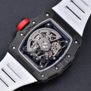 RM035-02 42mm Black Forged Carbon T+F Skeleton Dial Red Crown White Rubber Strap RMUL2 - Image 26