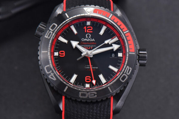 Planet Ocean 45.5mm Deep Black red Real Ceramic VSF Black Nylon Strap A8906 Super Clone
