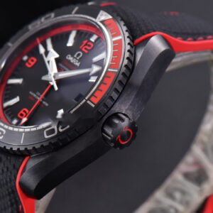 Planet Ocean 45.5mm Deep Black red Real Ceramic VSF Black Nylon Strap A8906 Super Clone - Image 7