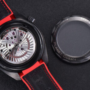 Planet Ocean 45.5mm Deep Black red Real Ceramic VSF Black Nylon Strap A8906 Super Clone - Image 18