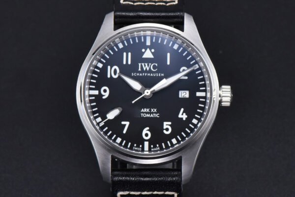 Mark XX IWC328201 40mm GSF Black Dial Black Leather Strap A2892