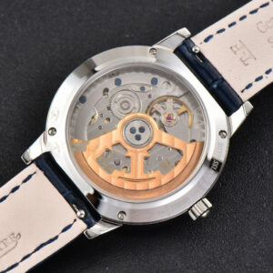 Rendez-Vous Moon 34mm GF Diamond White Textured Dial Blue Leather Strap A935 - Image 8