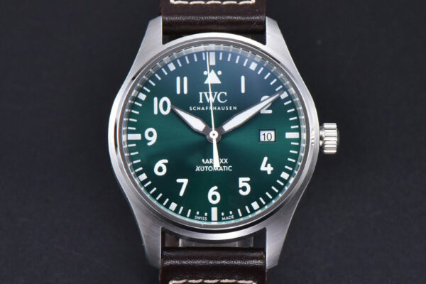 Mark XX IWC328201 40mm GSF Green Dial Brown Leather Strap A2892