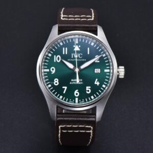 Mark XX IWC328201 40mm GSF Green Dial Brown Leather Strap A2892 - Image 10