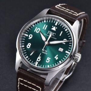 Mark XX IWC328201 40mm GSF Green Dial Brown Leather Strap A2892 - Image 11