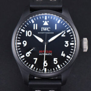 Top Gun IW326901 Ceramic 41mm M+F Black Dial Black Rubber Strap 9015