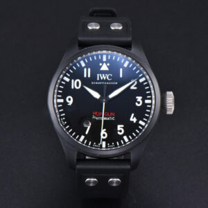 Top Gun IW326901 Ceramic 41mm M+F Black Dial Black Rubber Strap 9015 - Image 16