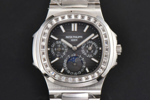 Nautilus 5740 40mm TWF Diamond Black Dial SS Bracelet A240