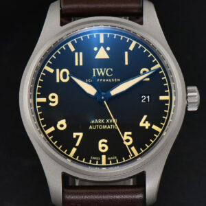 Mark XVIII IW327006 Titanium 40mm V7F Black Dial Brown Leather Strap A2892