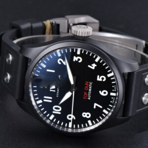 Top Gun IW326901 Ceramic 41mm M+F Black Dial Black Rubber Strap 9015 - Image 25
