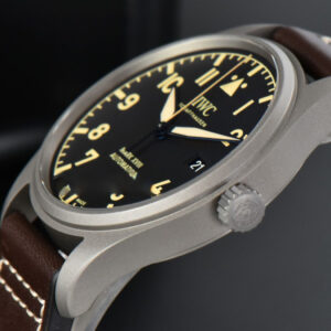 Mark XVIII IW327006 Titanium 40mm V7F Black Dial Brown Leather Strap A2892 - Image 5
