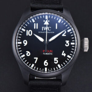 Top Gun IW326901 Ceramic 41mm M+F Black Dial Black Nylon Strap 9015
