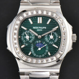 Nautilus 5740 40mm TWF Diamond Green Dial SS Bracelet A240