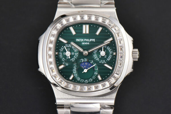 Nautilus 5740 40mm TWF Diamond Green Dial SS Bracelet A240