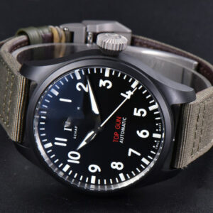 Top Gun IW326901 Ceramic 41mm M+F Black Dial Green Nylon Strap 9015 - Image 26