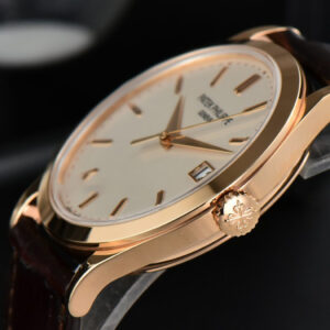 Calatrava 5296R 38mm ZF RG Beige Dial Brown Leather Strap 9015 - Image 2