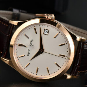 Calatrava 5296R 38mm ZF RG Beige Dial Brown Leather Strap 9015 - Image 4