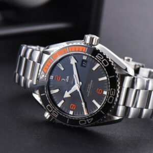Planet Ocean 600m 43.5mm VSF Black Dial 1/4 Orange Bezel SS Bracelet A8900 - Image 8