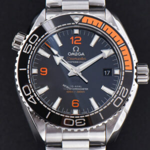 Planet Ocean 600m 43.5mm VSF Black Dial 1/4 Orange Bezel SS Bracelet A8900