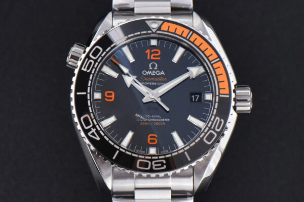 Planet Ocean 600m 43.5mm VSF Black Dial 1/4 Orange Bezel SS Bracelet A8900