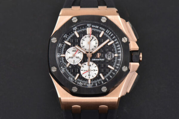 Royal Oak Offshore 44mm RSF RG Black Checkered Dial White Subdial Rubber Strap A3126
