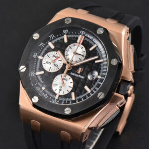 Royal Oak Offshore 44mm RSF RG Black Checkered Dial White Subdial Rubber Strap A3126 - Image 15