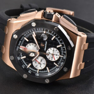 Royal Oak Offshore 44mm RSF RG Black Checkered Dial White Subdial Rubber Strap A3126 - Image 23