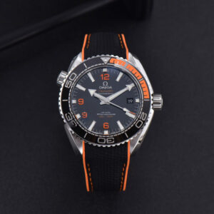Planet Ocean 600m 43.5mm VSF Black Dial 1/4 Orange Bezel Rubber Strap A8900 - Image 3