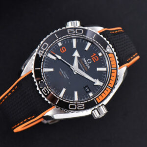 Planet Ocean 600m 43.5mm VSF Black Dial 1/4 Orange Bezel Rubber Strap A8900 - Image 4