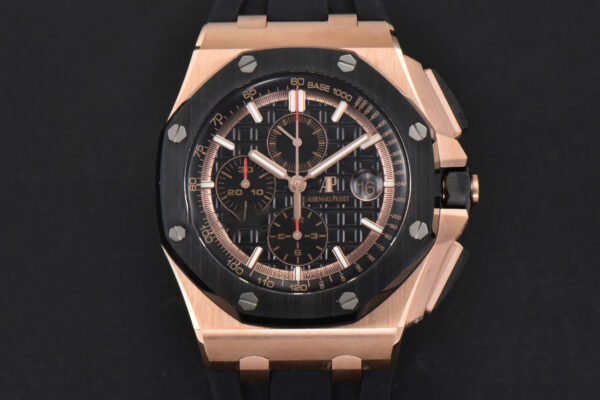 Royal Oak Offshore 44mm RSF RG Black Checkered Dial Black Subdials Rubber Strap A3126
