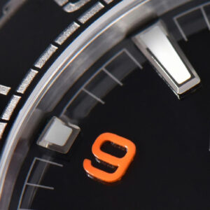 Planet Ocean 600m 43.5mm VSF Black Dial 1/4 Orange Bezel Rubber Strap A8900 - Image 7