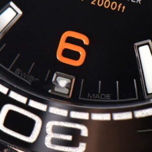 Planet Ocean 600m 43.5mm VSF Black Dial 1/4 Orange Bezel Rubber Strap A8900 - Image 8