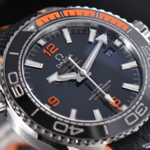Planet Ocean 600m 43.5mm VSF Black Dial 1/4 Orange Bezel Rubber Strap A8900 - Image 10