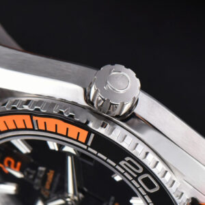 Planet Ocean 600m 43.5mm VSF Black Dial 1/4 Orange Bezel Rubber Strap A8900 - Image 12