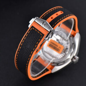 Planet Ocean 600m 43.5mm VSF Black Dial 1/4 Orange Bezel Rubber Strap A8900 - Image 15