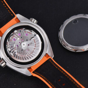 Planet Ocean 600m 43.5mm VSF Black Dial 1/4 Orange Bezel Rubber Strap A8900 - Image 16