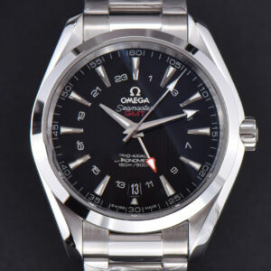 Aqua Terra 150M 41.5mm GMT VSF Black Textured Dial SS Bracelet A8605