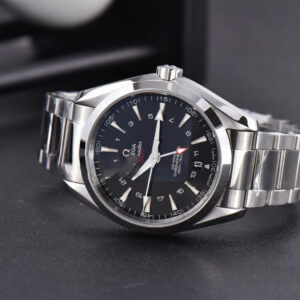 Aqua Terra 150M 41.5mm GMT VSF Black Textured Dial SS Bracelet A8605 - Image 9