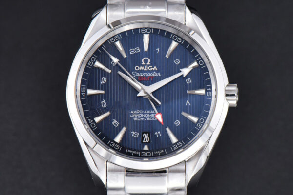 Aqua Terra 150M 41.5mm GMT VSF Blue Textured Dial SS Bracelet A8605