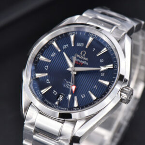 Aqua Terra 150M 41.5mm GMT VSF Blue Textured Dial SS Bracelet A8605 - Image 14