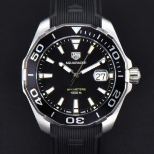 Aquaracer 300M OF 43MM Black Dial Rubber Strap Quartz