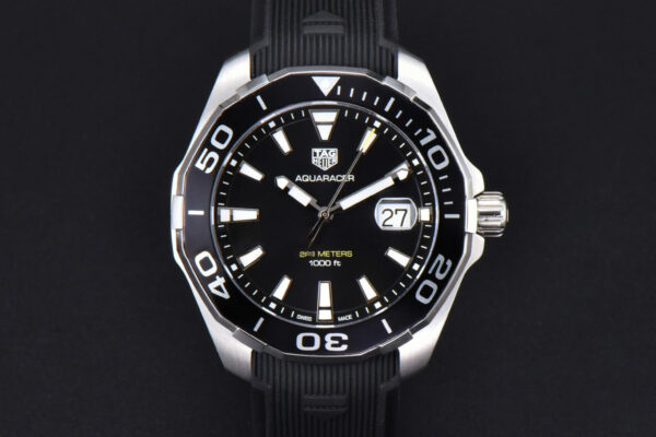 Aquaracer 300M OF 43MM Black Dial Rubber Strap Quartz
