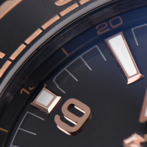 Planet Ocean 600m Deep Black Real Ceramic 45.5mm VSF Black/RG Dial Black Leather Strap A8906 - Image 3